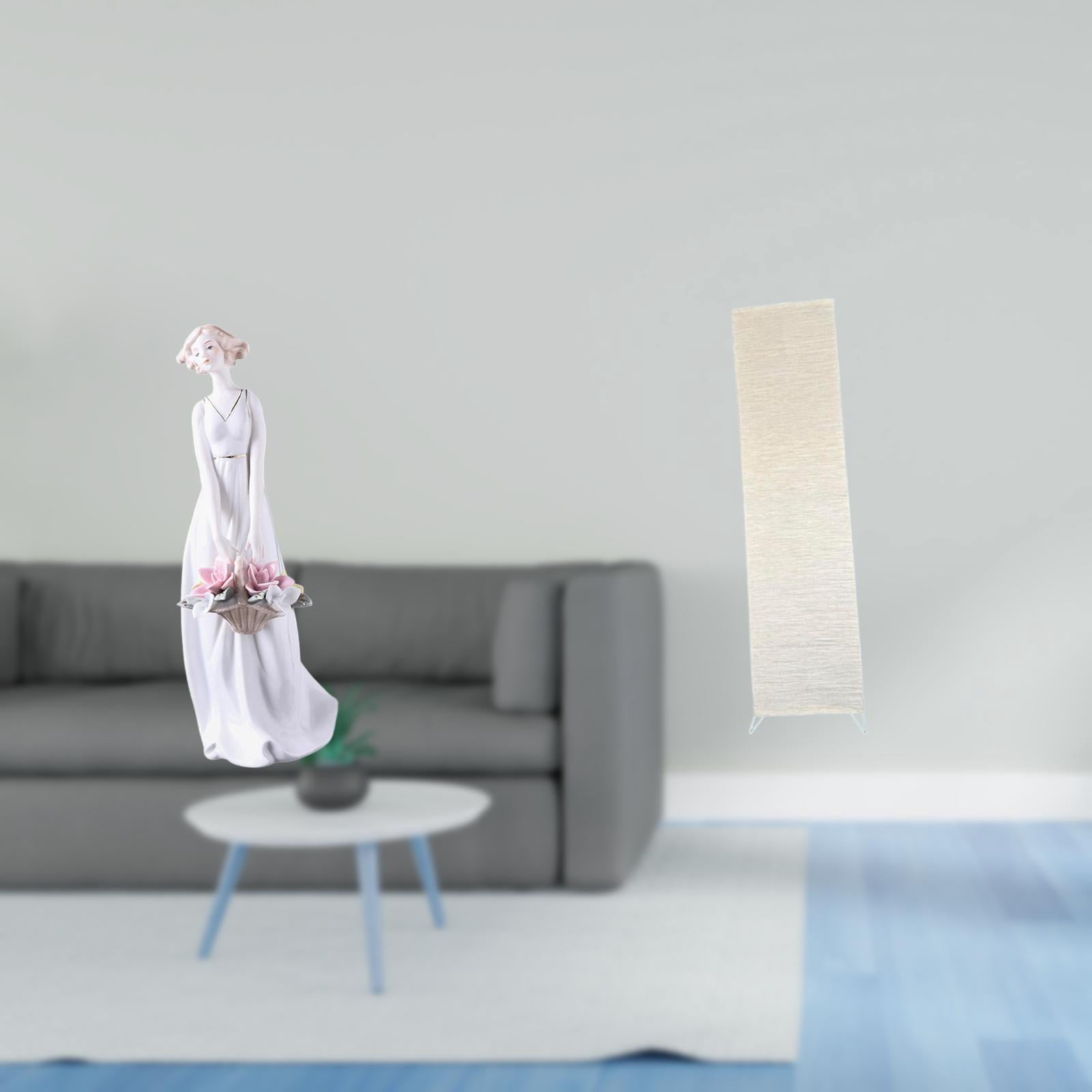 Girl Figurine Desk Ornament Floor Lamp Shade Creative Resin and Paper Design for Living Room Bedroom Office Decor
