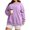 Purple, variant on Binmer Women’s Plus Size Crew Neck Long‑Sleeve Sweatshirt, Oversized Casual Solid Color Pullover Top with Front Pocket,Sizes L-5XL