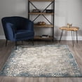 thumbnail image 4 of Addison Sheffield Distressed Scroll Blue Area Rug, 4 of 4