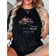 thumbnail image 1 of Women's Casual Skull Print T-Shirt - Round Neck, Short Sleeve, Stretch Polyester and Spandex Blend, Machine Washable, Summer Top, 1 of 5