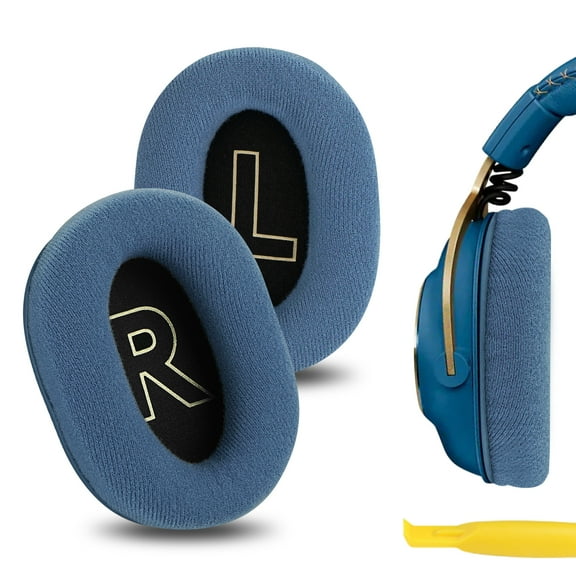 Geekria Comfort Velour Replacement Ear Pads for Logitech G Pro/ProX/ProX League of Legends Edition/Pro X2 Headphones Ear Cushions, Repair Parts (Blue)
