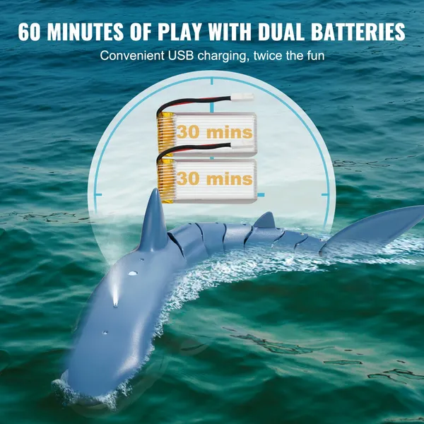 Remote Control Shark Toy 2.4 GHz High Speed RC Boat Christmas Gift