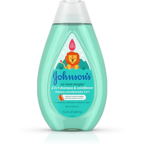 6 Pack - JOHNSON'S Tear Free Detangling 2 in 1 Toddler & kids Shampoo & Conditioner 13.6 oz