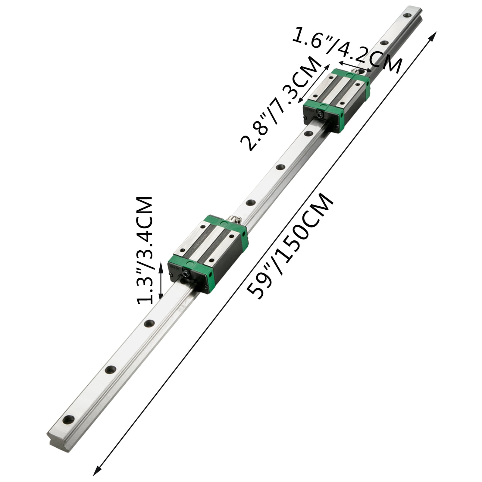 VEVOR Linear Guide Rail 2Pcs HGR20-600mm Linear Slide Rail with