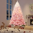 thumbnail image 4 of OUYAWEI 9FT Artificial Christmas Tree with Warm White Lights,Snow Flocked Gradient Design with Foldable Base,Holiday Decor for Home,Office,Pink Gradient, 4 of 9