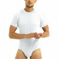 thumbnail image 5 of INCERUN Men's Short Sleeve Leotard Bodysuits Romper Brief Tops, 5 of 7
