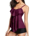 thumbnail image 2 of Women Ruffle Tankini Swimsuits Two Pieces Tummy Control Bathing Suits Flounce Swimwears, 2 of 9