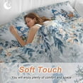 thumbnail image 4 of Christmas Bedding Duvet Cover Set Full Size 4 Pieces Blue Snowman Elk Floral Eucalyptus Leaf Gray Bedding Set with Zipper Closure, 1 Comforter Cover 86x86 Inches 1 Flat Sheet & 2 Pillow Cases, 4 of 7