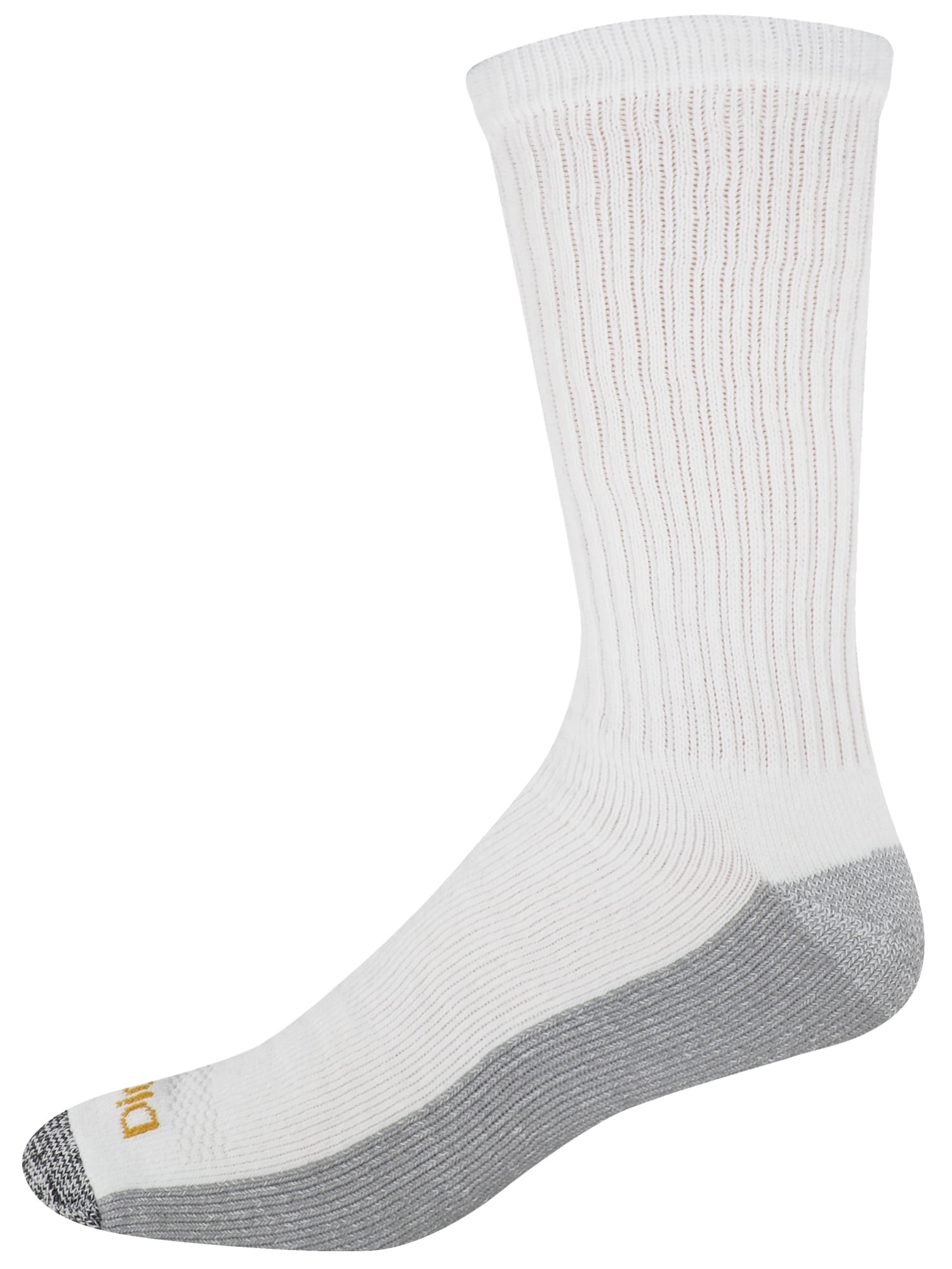 Dickies Men's Dri-Tech Crew Socks, 12 pack- Black/White Ext size 12-15
