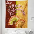 thumbnail image 1 of Floral Tapestry, Composition of Burgeoning Sakura Blooms Japanese Garden Art, Fabric Wall Hanging Decor for Bedroom Living Room Dorm, 5 Sizes, Pale Pink Marigold, by Ambesonne, 1 of 1