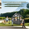 thumbnail image 6 of Ktaxon Wooden Outdoor Playhouse Lemonade Stand w/ Split Door, Pretend BBQ Grill Set, 50pcs Accessories, Ages 3-8, Gray, 6 of 10