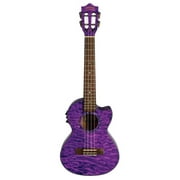 Lanikai QM-PUCET Quilted Maple Purple Stain Tenor Acoustic-Electric Ukulele