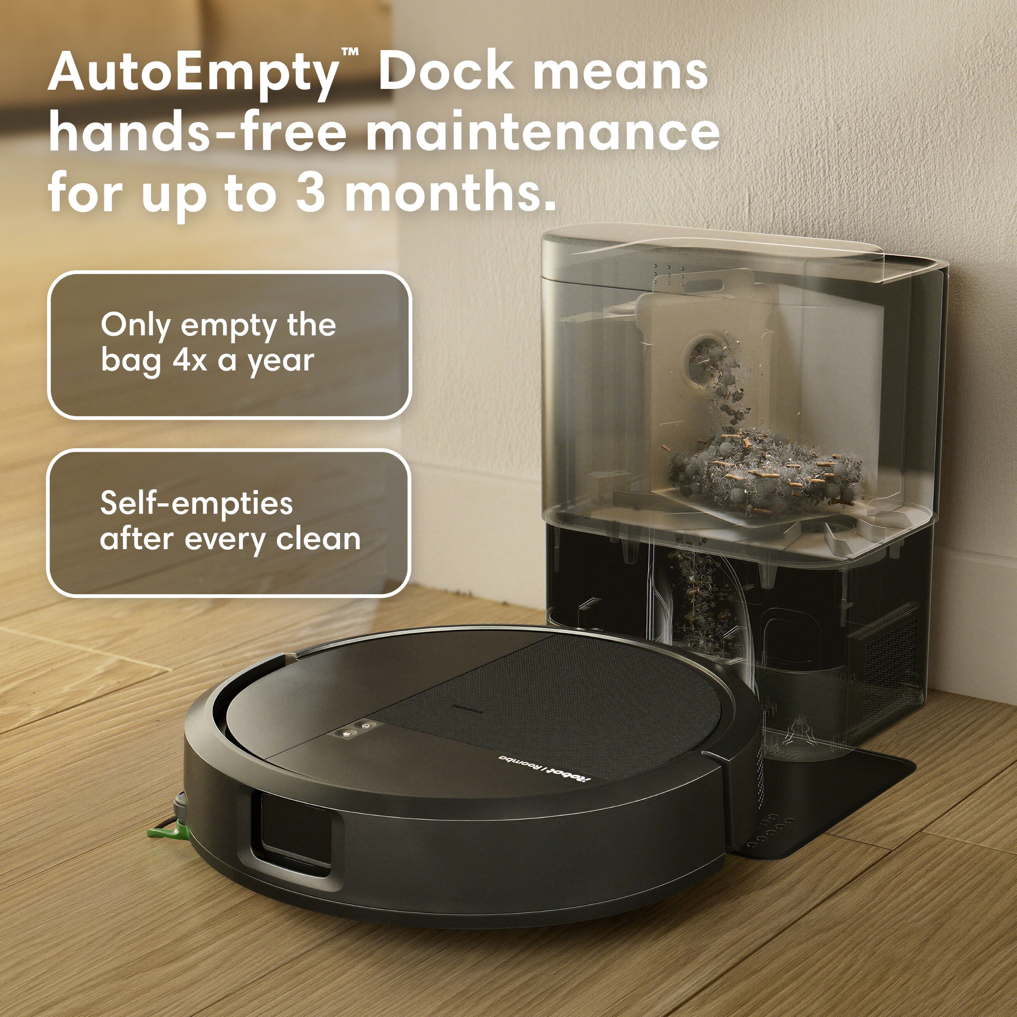iRobot Roomba 1110 Combo Robot Vacuum & Mop with AutoEmpty Dock, 90 Days Self-Emptying, Intense 15000Pa Power-Lifting Suction, LiDAR, Carpet & Hard Floors, No Mop Zones Protect Carpets, Model#Y45402