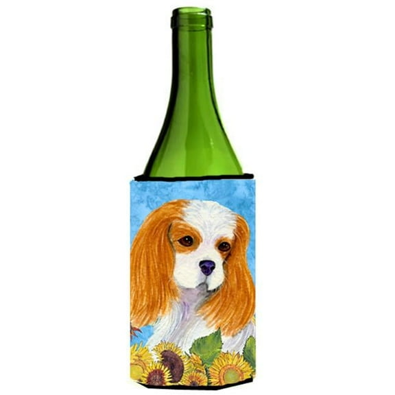 Cavalier Spaniel In Summer Flowers Wine bottle sleeve Hugger - 24 oz.