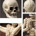 thumbnail image 3 of 100Fens Halloween Yoga Skeletons Statue Resin Gothic Body Bones Model Realistic Crafts Decorations For Halloween Party Graveyard Desk Decora Halloween Ambience Decoration, 3 of 5
