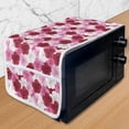 thumbnail image 1 of Floral Microwave Oven Cover, Rhythmic Spring Awakening Blossoming Common Mallow Flowers Illustration, Water Resistant Organizer with Pockets for Kitchen, 36" x 12", Pink Raspberry White, by Ambesonne, 1 of 4