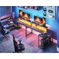 thumbnail image 2 of 48 Inch Gaming Desk with USB Charging Ports and LED Lights, Reversible L Shaped Computer Desk with Storage Shelves & Monitor Stand, Corner Gamer Desk Table with Power Outlets, Black, 2 of 10