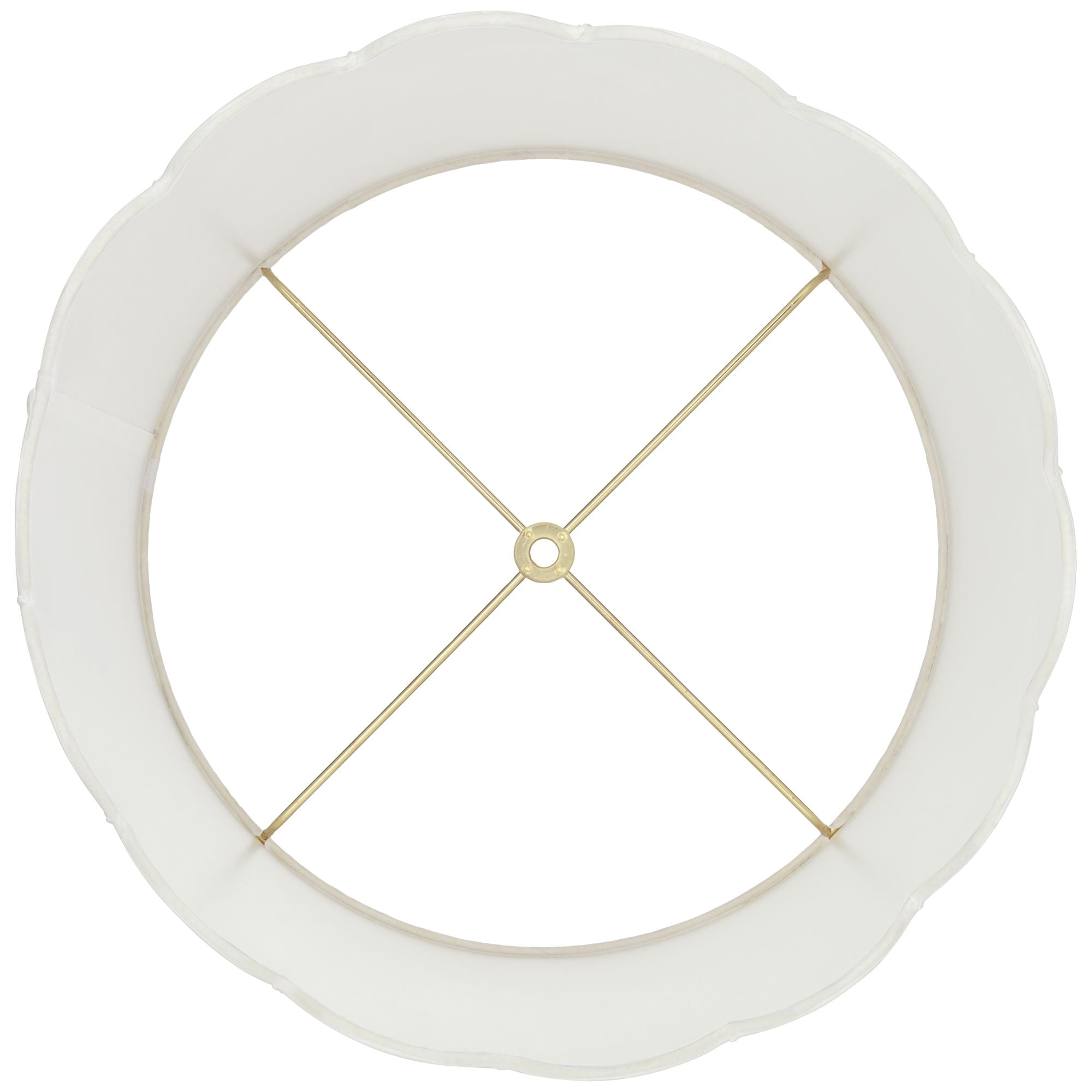 Springcrest Set of 2 Scallop Empire Lamp Shades Medium 13" Top x 15" Bottom x 11" High Spider Replacement Harp and Finial Fitting