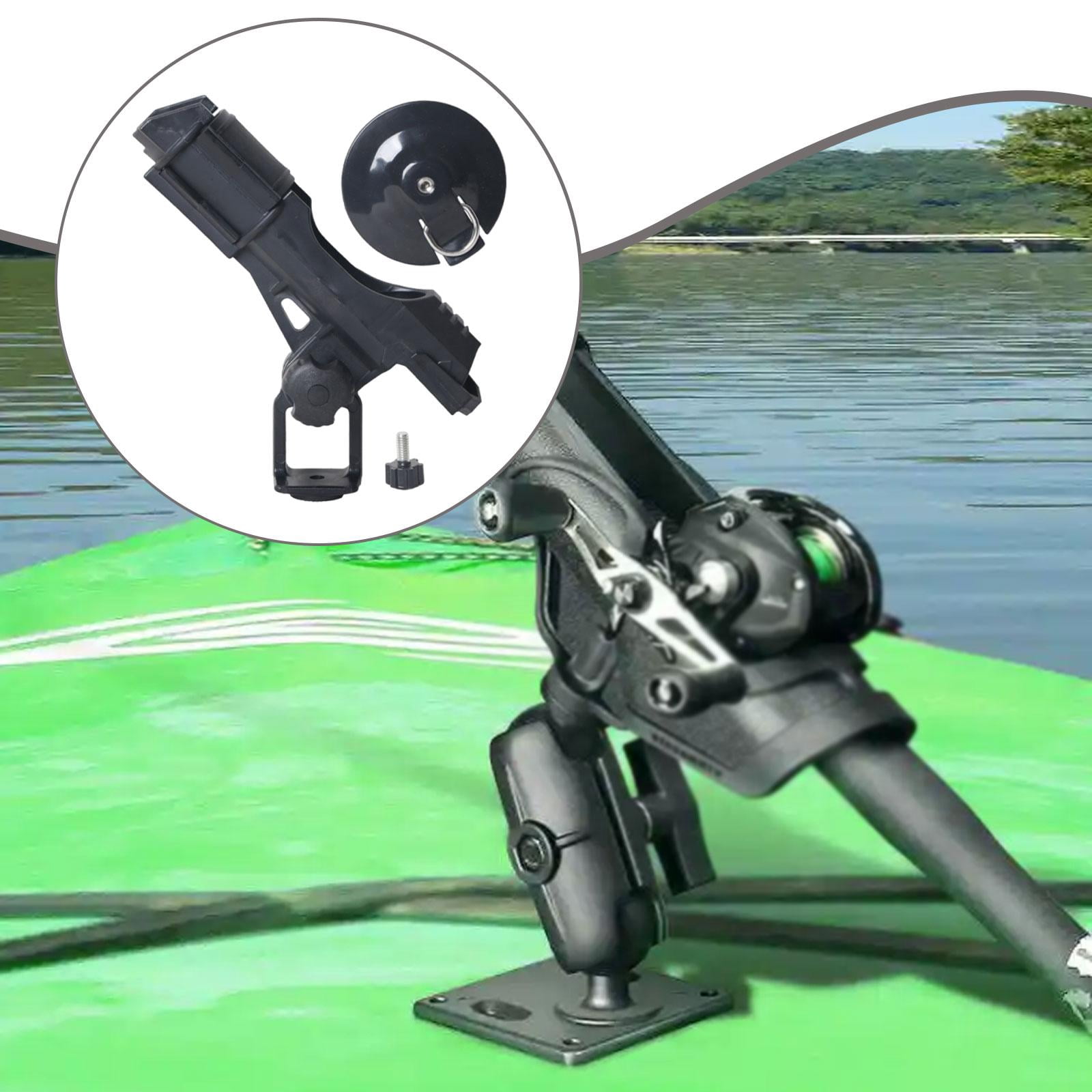 Miulika Fishing Rod Holder Adjustable Fishing Pole Holder Inflatable Boat Rod Mount Bracket Secure Accessories Lightweight Construction Suitable for Kayak Boa Black Base