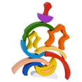 thumbnail image 2 of Juego de bloques de construcción apiladores de madera Rianbow, adorno versátil, regalo de , juguete de desarrollo temprano para niños pequeños., 2 of 9