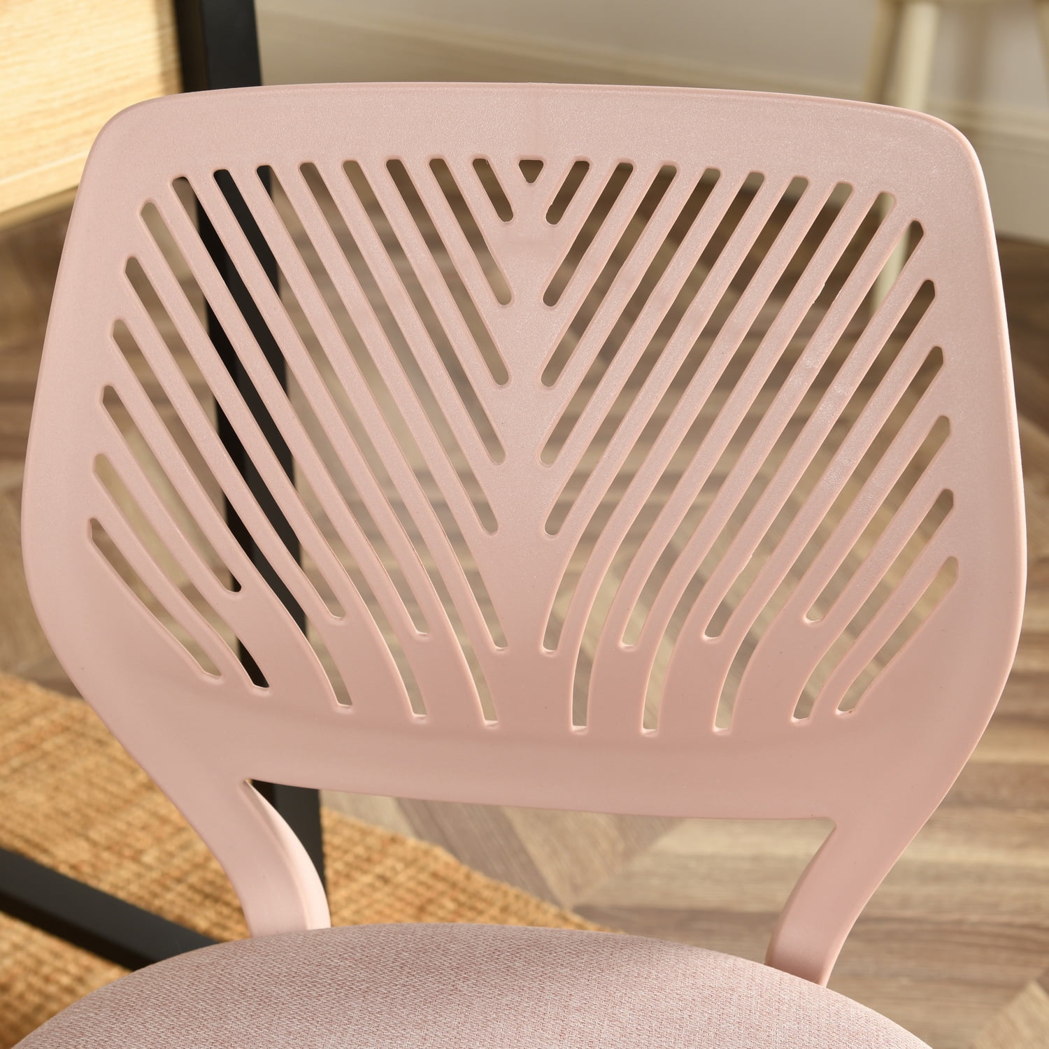 Adjustable Office Chair with Rolling Wheels, Ergonomic Desk Chair Rotating Seat and Comfortable Backrest for Home & Office, Pink