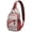 Red and White, variant on Sling Backpack,Red and Blue Christmas Knitted Pattern Sling Bag with Water Bottle Holder,Waterproof Sling Bag for Men/Women with Headphone Jack for Hiking,Travel