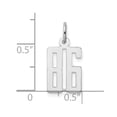 thumbnail image 3 of Sterling Silver Rhodium-plated Small Elongated Polished Number 86 Charm, 3 of 4