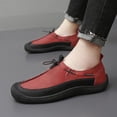 thumbnail image 6 of Mens Casual Loafers Non-slip Outdoor Lightweight Retro Walking Shoes Minimalist Business Office Moccasins Red 11 US, 6 of 7