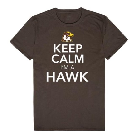W Republic 523-667-BRN-05 Quincy University Hawks Keep Calm T-Shirt, Brown - 2XL