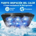 thumbnail image 2 of Ventilador para Laptop, Base de Refrigeración Ordenador Portátil con 6 Ventiladores Silenciosos, Enfriador Laptop de 5 Ángulos Ajustables con Luces LED y 2 Puertos USB, 2 of 4