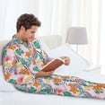 thumbnail image 6 of Lsque Tropical Plants Pattern Long Sleeve Pajama Set for Men - Soft 2-Piece Sleepwear and Loungewear Set with Pockets, Comfy Nightwear-XX-Large, 6 of 7