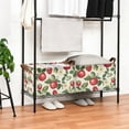 thumbnail image 3 of Yayeee Foldable Storage Basket for Shelves with Handles Waterproof Cloth Bins, Apple Leaves Pattern, 3 of 7