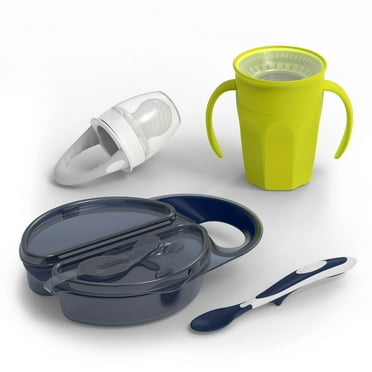 Dr. Brown's Toddler Feeding Starter Set, Travel Feeding Bundle with Cheers360 Spoutless Training Cup with Handles, 6m , 3 Pack