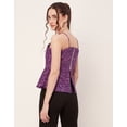thumbnail image 4 of Moomaya Printed Peplum Tops For Women, Noodle Strap Blouse Top W/ Styles Back, 4 of 9