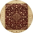 thumbnail image 1 of Ahgly Company Machine Washable Indoor Round Traditional Saffron Red Area Rugs, 3' Round, 1 of 7
