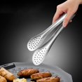 thumbnail image 5 of 304 Stainless Steel Kitchen Food Serving Tongs,Heat Resistant Build,Smooth Burr Edges,Heavy-Duty Sturdy Food Tongs with Drain Holes for BBQ,Buffet,RV,Cooking,Dishwasher-Safe (Z6-Silver 7.17in), 5 of 5