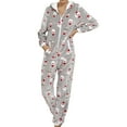 thumbnail image 2 of Pntutb - Mono sin orejas con capucha y cremallera de manga larga para mujer de Navidad para ropa de dormir para el hogar Pntutb Pntutb-4223, 2 of 9