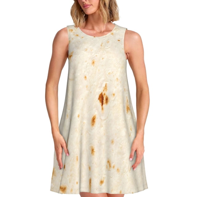 Disketp Pita Tortilla para Vestido sin Mangas para Mujeres, Vestidos de Verano para Mujeres, Casual y Holgado para la Playa