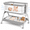 Gray, variant on Bobiber 3-in-1 Baby Bassinet Bedside Sleeper with Rocking Mode, 6 Adjustable Heights, Wheels and Storage Basket, White
