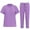 Purple, variant on ZZwxWA Scrubs Medical Uniform Women and Men Scrubs Set Medical Scrubs Top and Pants V-Neck Solid Color Scrubs Sets