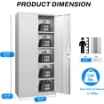 thumbnail image 5 of Metal Garage Storage Cabinet with Lock, 72" Tall Steel Storage Locker with 4 Adjustable Shelves, Heavy Duty Metal Cabinet for Garage, Office, Home, White, 5 of 9