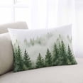thumbnail image 2 of Rustic Mist Forest Throw Pillow Cover 12 x 20 Inch Decorative Pillow Cover Watercolor Foggy Mountain Landscape Lumbar Pillowcase Seasonal Rectangle Cushion Case for Couch Sofa Bed Living Room, 2 of 7