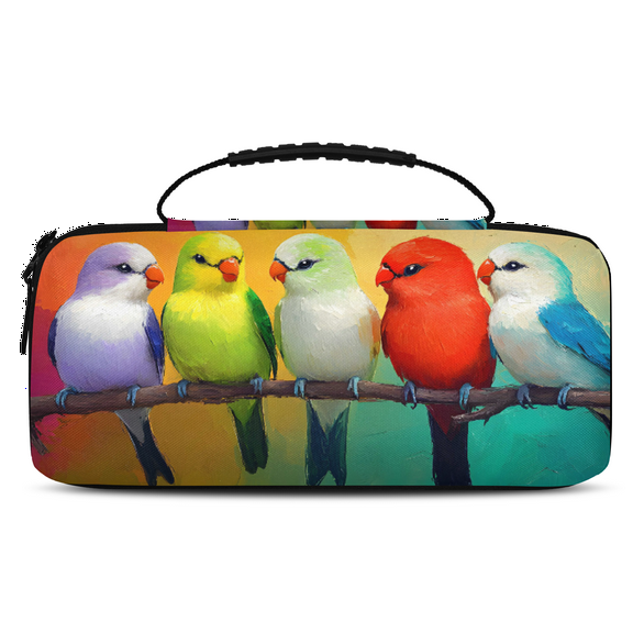 Herdesigns Birds Carry Case Compatible with Nintendo Switch OLED 2021/Switch 2017, Animal Protective Travel Switch Carrying Case with 20 Game Card Slots for Switch Console & Accessories