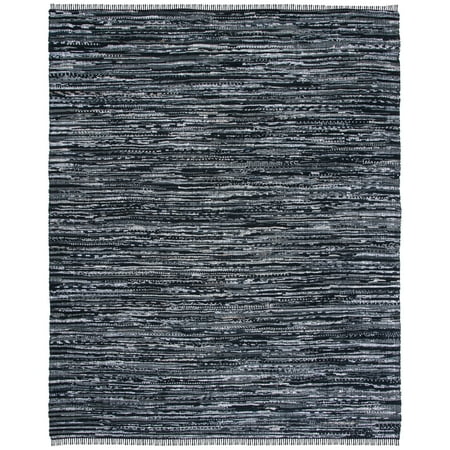 5' X 8' SAFAVIEH Rag Rug Collection RAR121Z Handwoven Black Rug