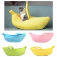 thumbnail image 2 of Lit pour Chat Créatif en Forme de Banane Lit Doux Maison pour Animaux, 2 of 10