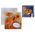 thumbnail image 2 of Carmani 4.25"x4.25" Decorative Glass Plate, Anti-Slip Protected Platter on 4 Silicone Pads with Illustration 'Sunflowers' by Van Gogh, EA, 2 of 3