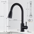 thumbnail image 5 of Kitchen Tap Extendible High Pressure Kitchen Tap 360° Swivelling Stainless Steel Mixer Tap Kitchen with Ceramic Cartridge Leak-Proof 2 Jet Types Chrome, 5 of 5