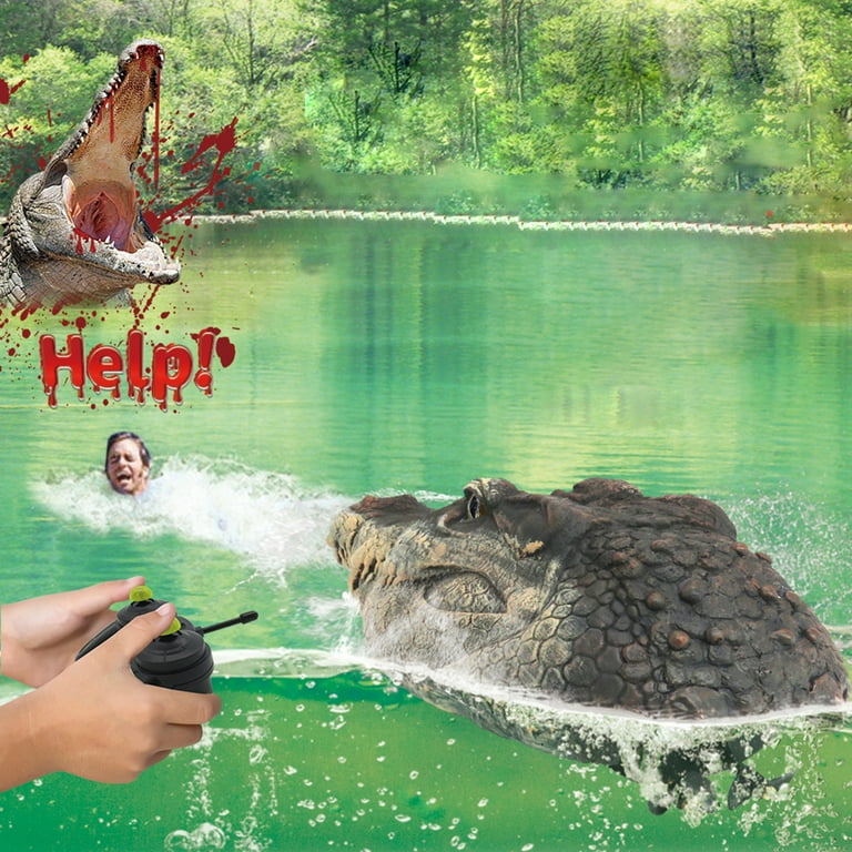 OZS RC Crocodile Head 2.4G Remote Control RC Boat Joke Prank Maker