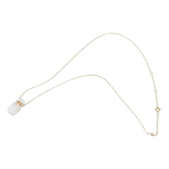 YIEMEEN Perfume Bottle Charm Necklace with Stainless Steel Cable Chain Stylish Crystal Neckchain Fashionable Jewelry for Women