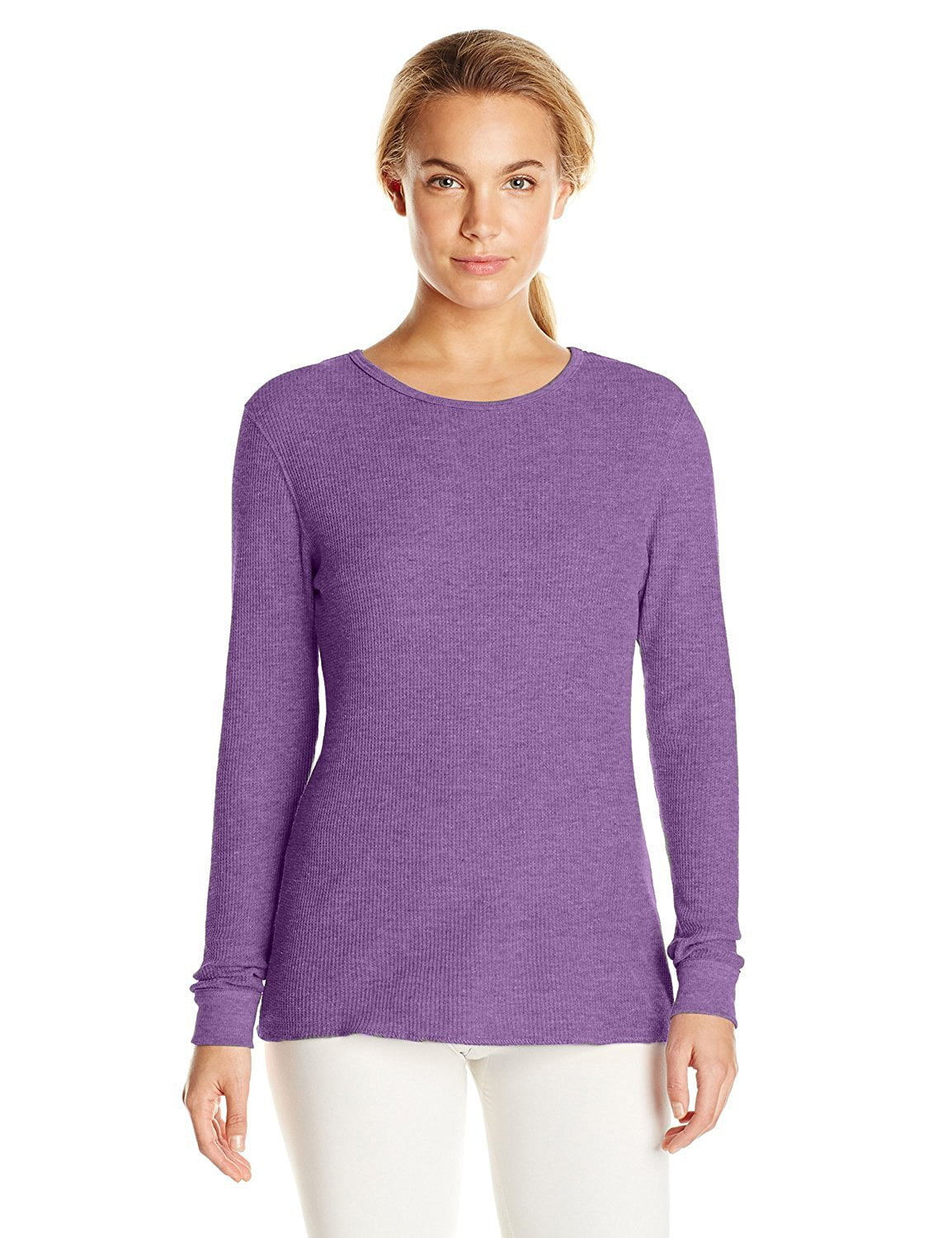 Hanes Women's Relaxed Fit Waffle Knit Thermal Crew | Hanes Thermals ...
